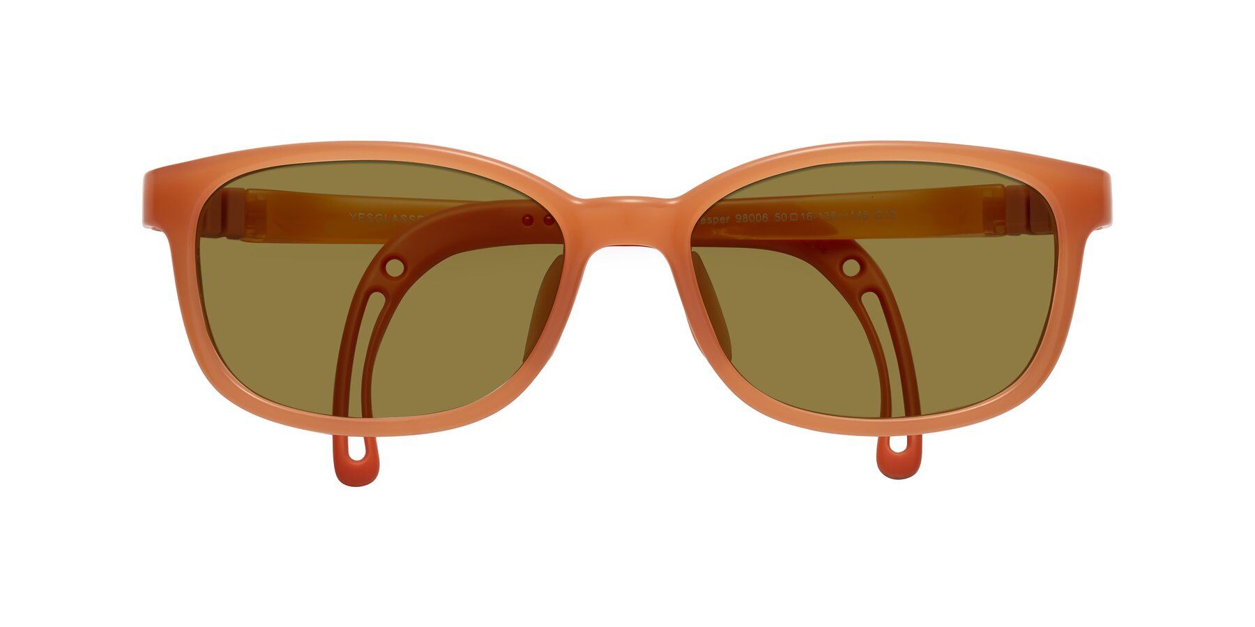 Folded Front of Hesper in Hunter Orange with Brown Polarized Lenses