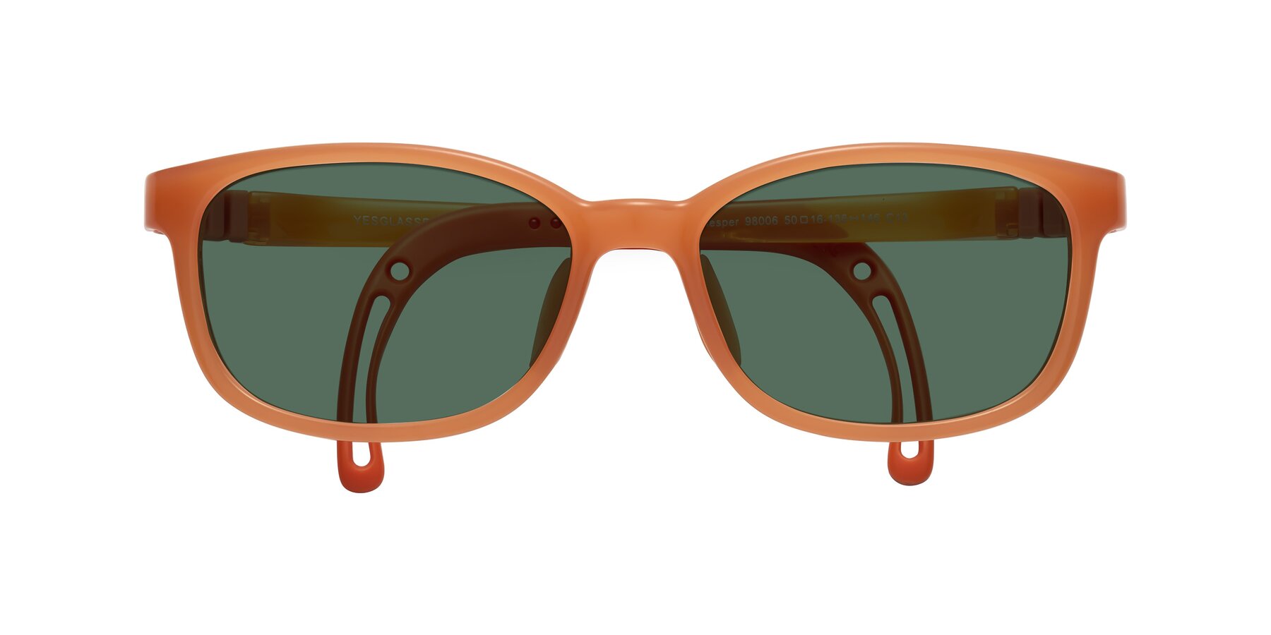 Folded Front of Hesper in Hunter Orange with Green Polarized Lenses