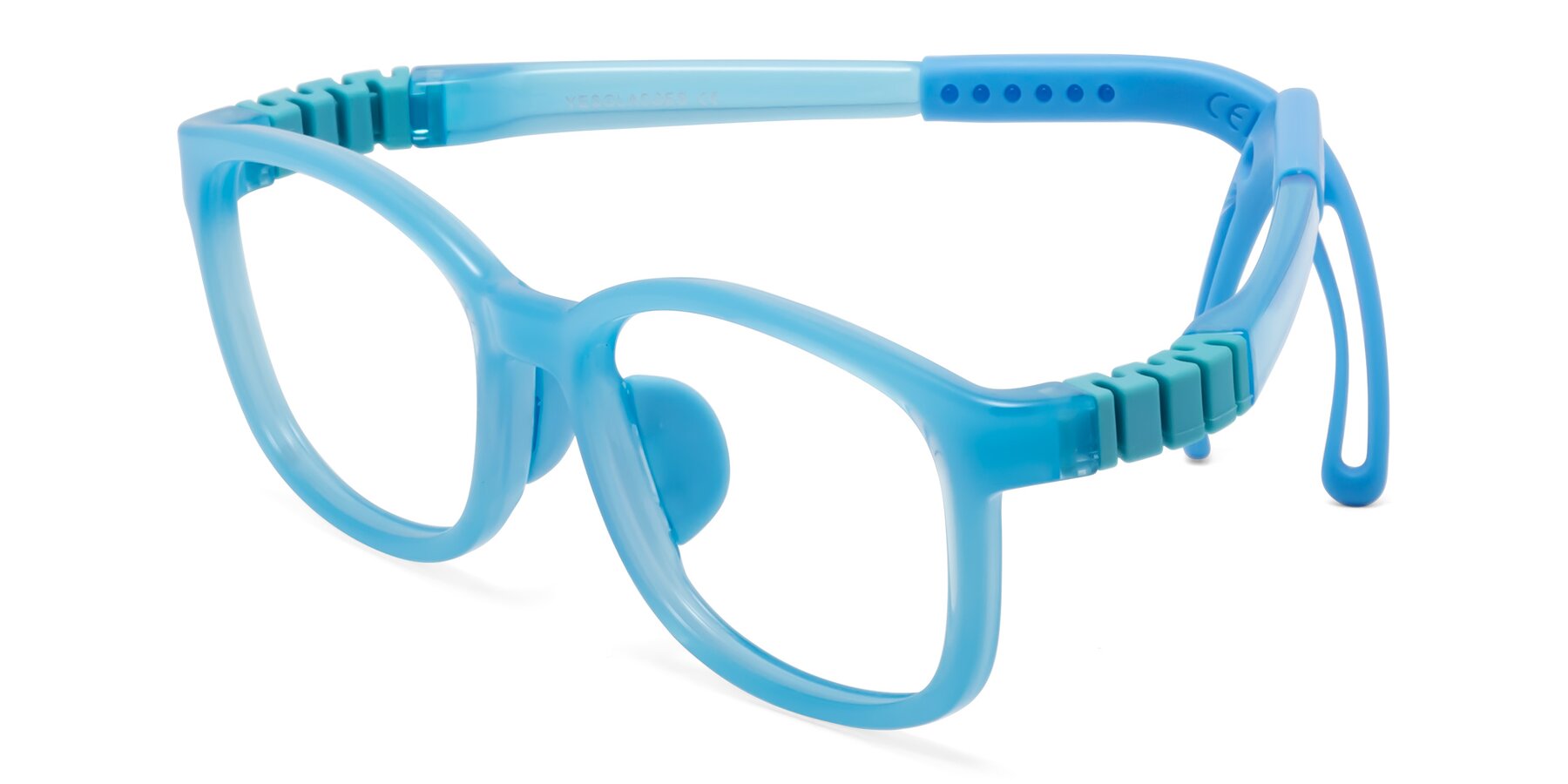 Angle of Hesper in Pilot Blue with Clear Blue Light Blocking Lenses