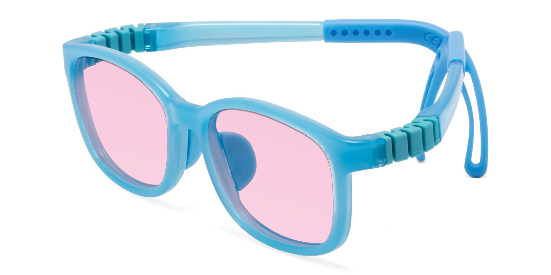 Angle of Hesper in Pilot Blue with Light Pink Tinted Lenses