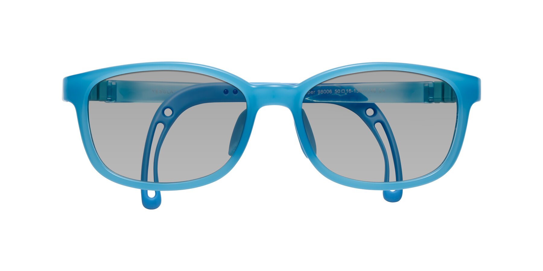 Folded Front of Hesper in Pilot Blue with Light Gray Tinted Lenses