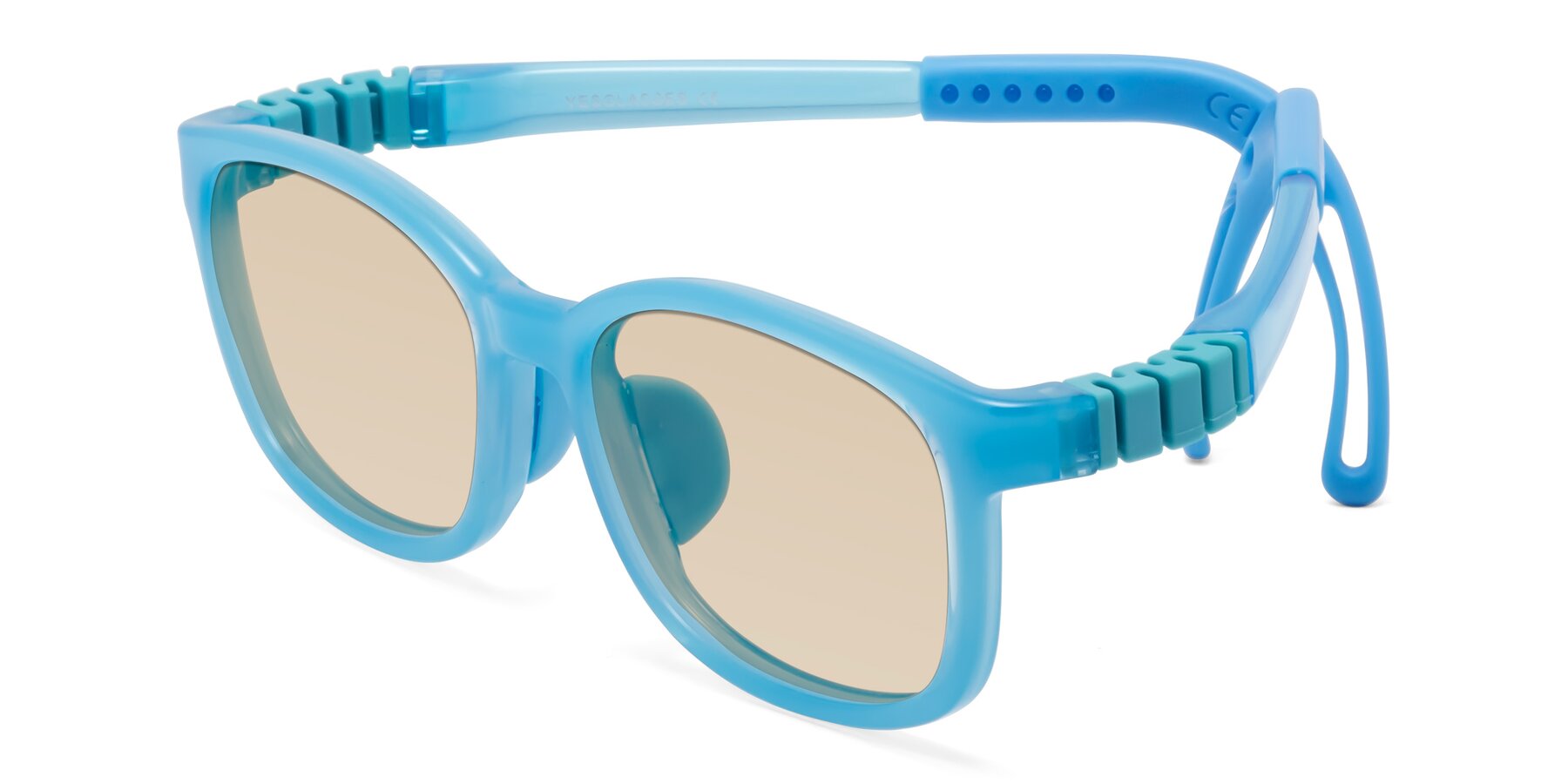 Angle of Hesper in Pilot Blue with Light Brown Tinted Lenses