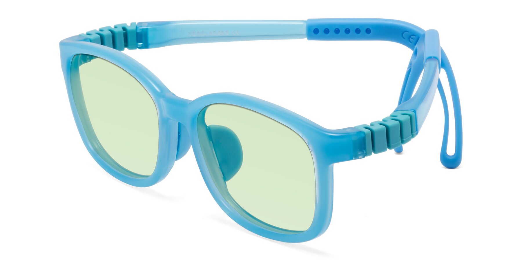 Angle of Hesper in Pilot Blue with Light Green Tinted Lenses