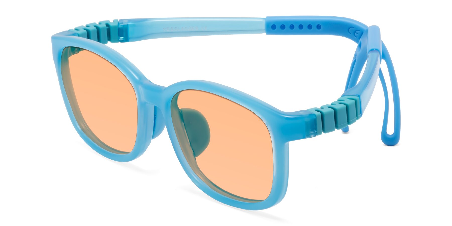 Angle of Hesper in Pilot Blue with Light Orange Tinted Lenses