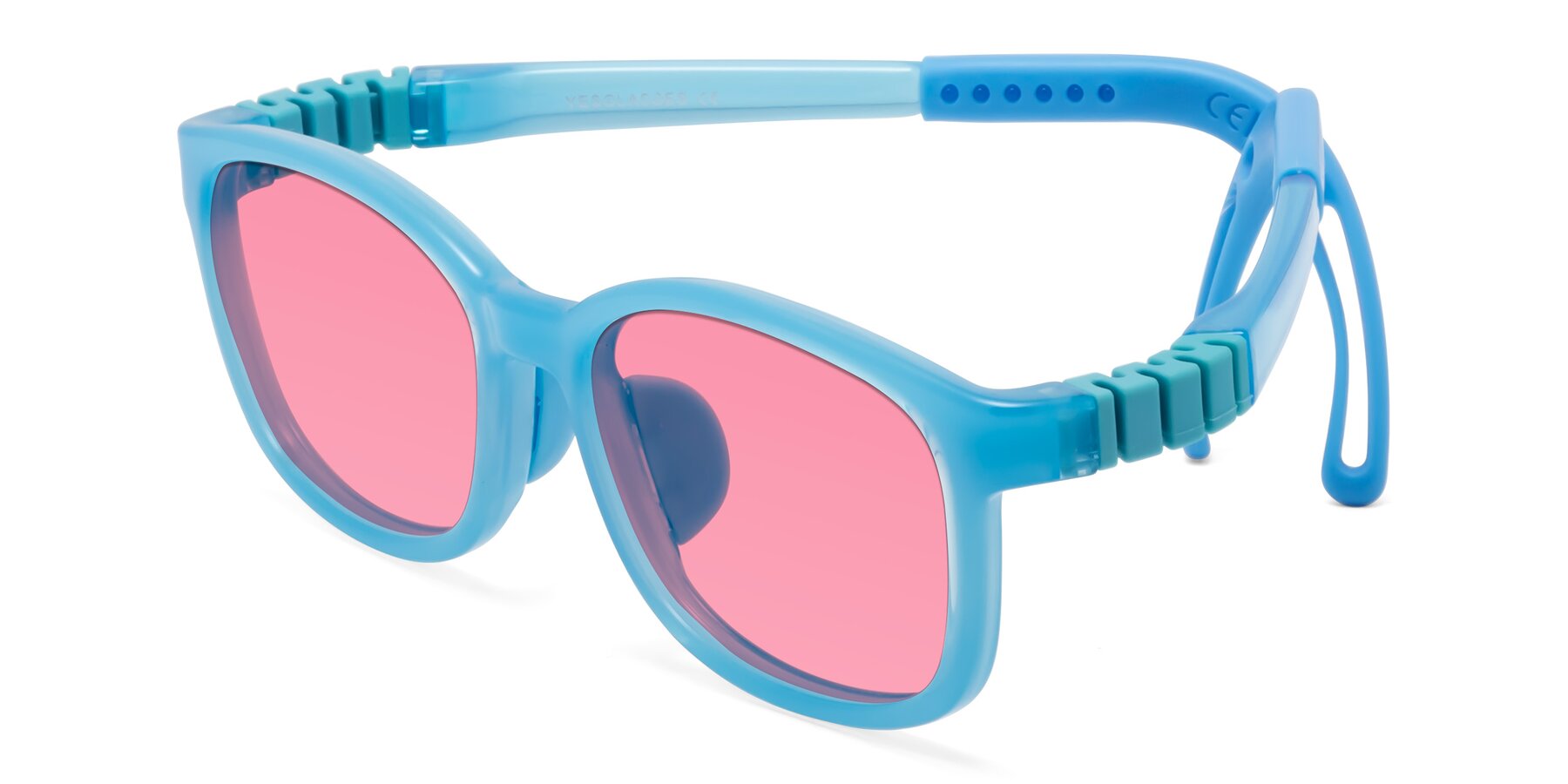 Angle of Hesper in Pilot Blue with Pink Tinted Lenses