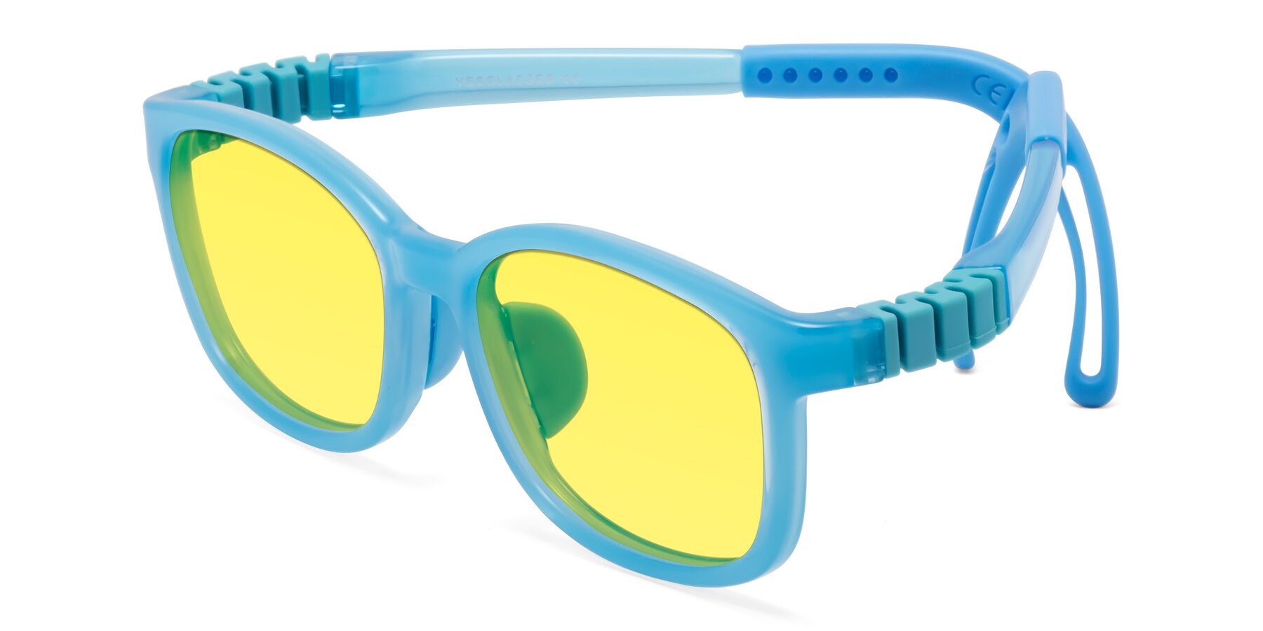 Angle of Hesper in Pilot Blue with Medium Yellow Tinted Lenses