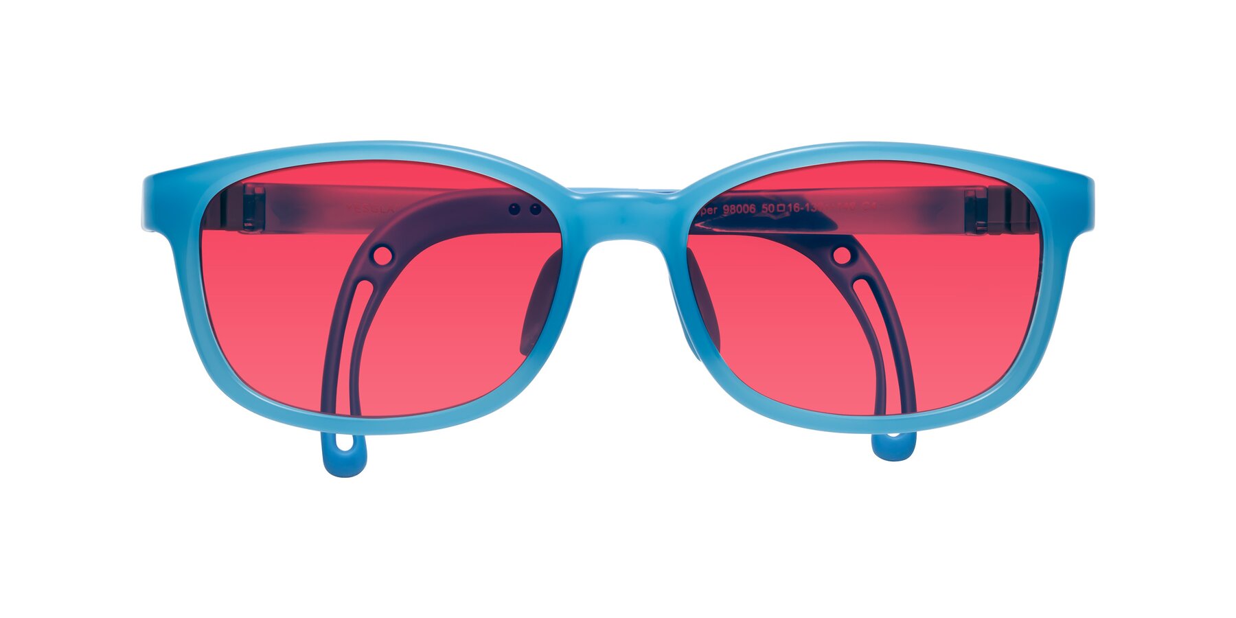 Folded Front of Hesper in Pilot Blue with Red Tinted Lenses