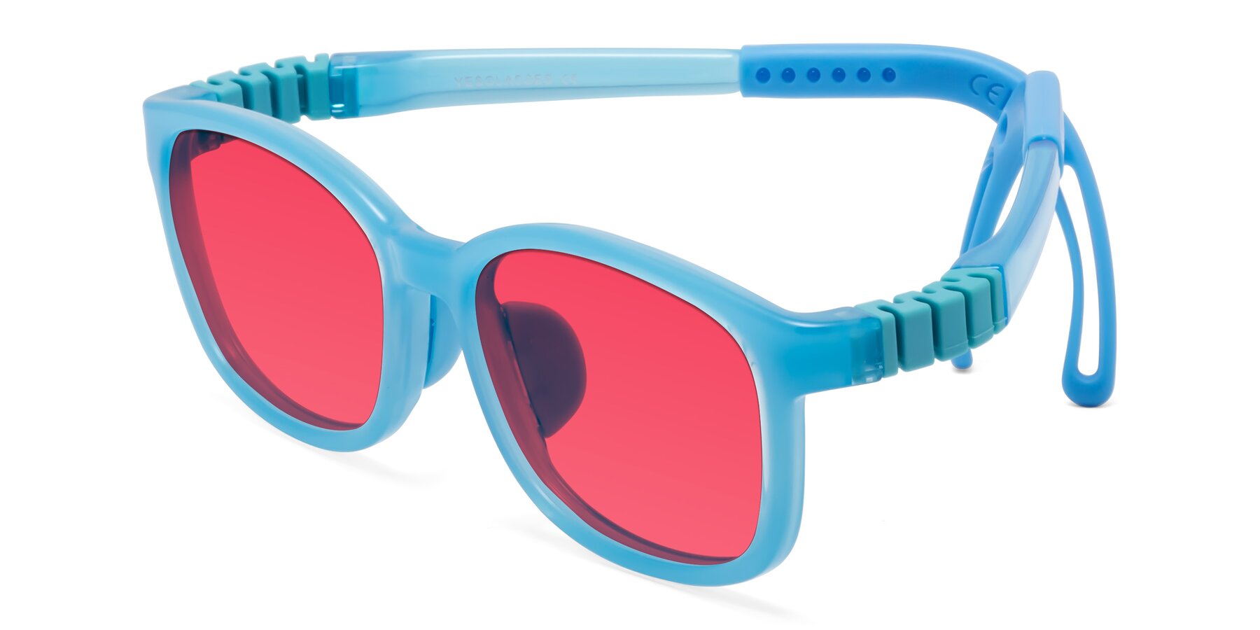 Angle of Hesper in Pilot Blue with Red Tinted Lenses