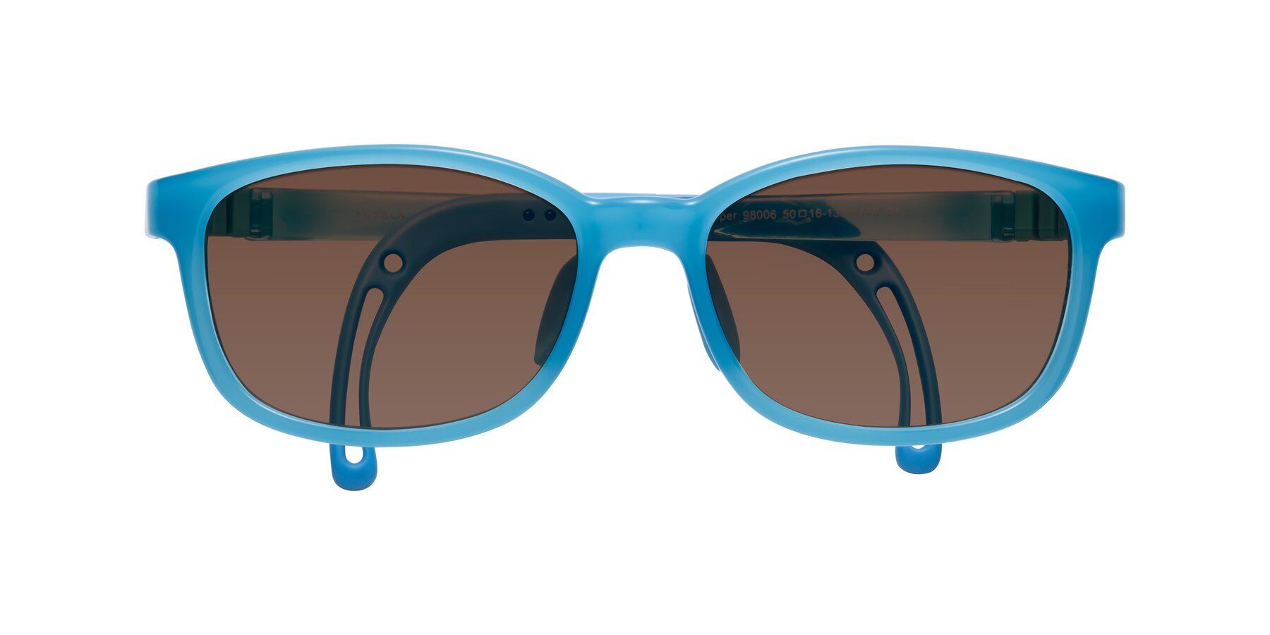 Folded Front of Hesper in Pilot Blue with Brown Tinted Lenses