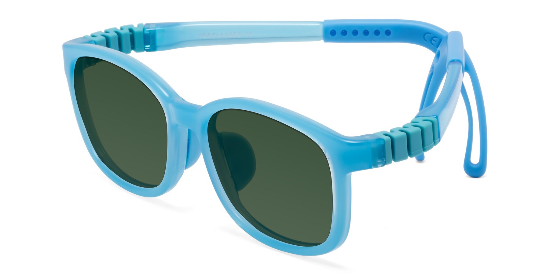 Angle of Hesper in Pilot Blue with Green Tinted Lenses