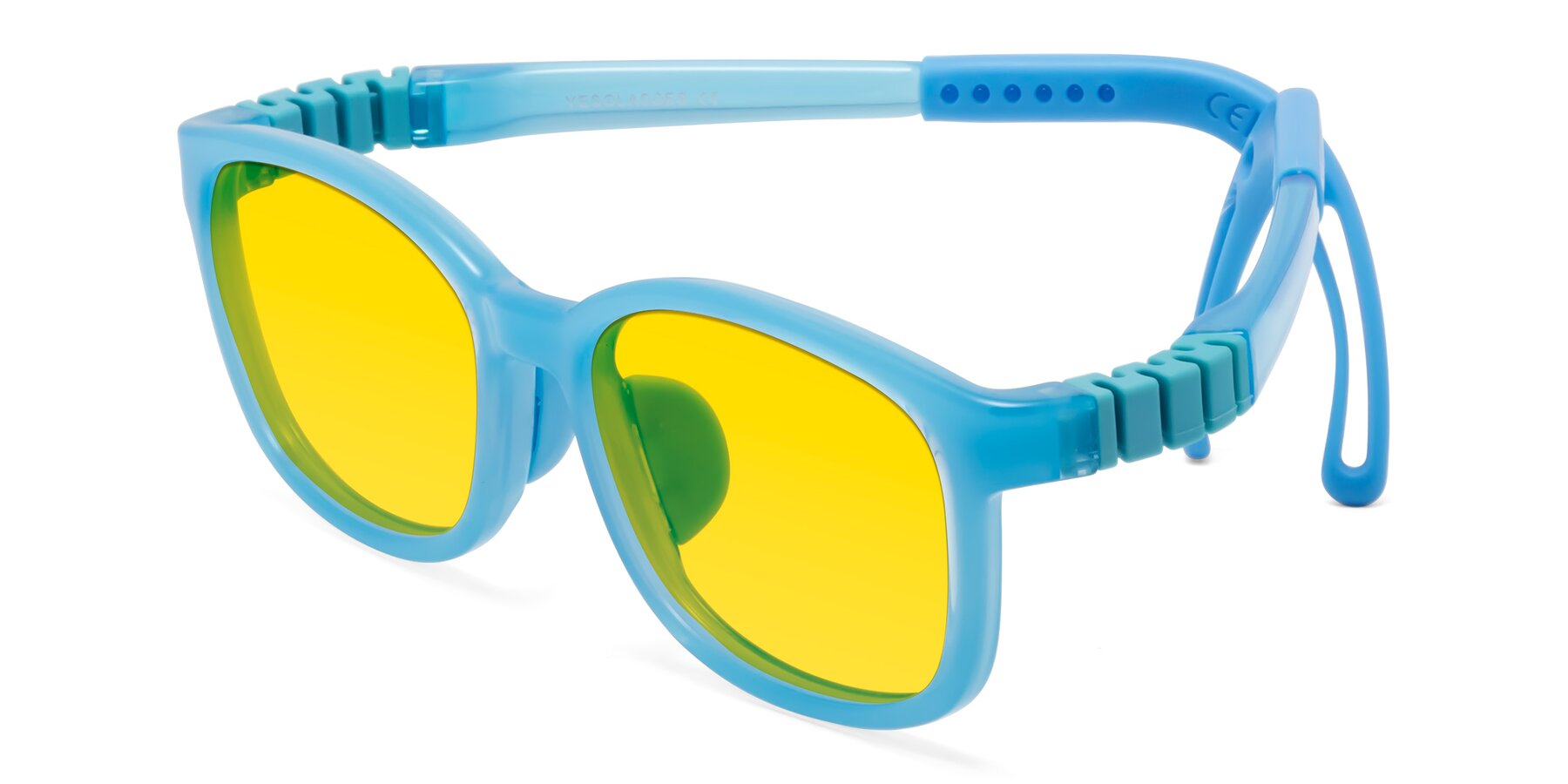 Angle of Hesper in Pilot Blue with Yellow Tinted Lenses