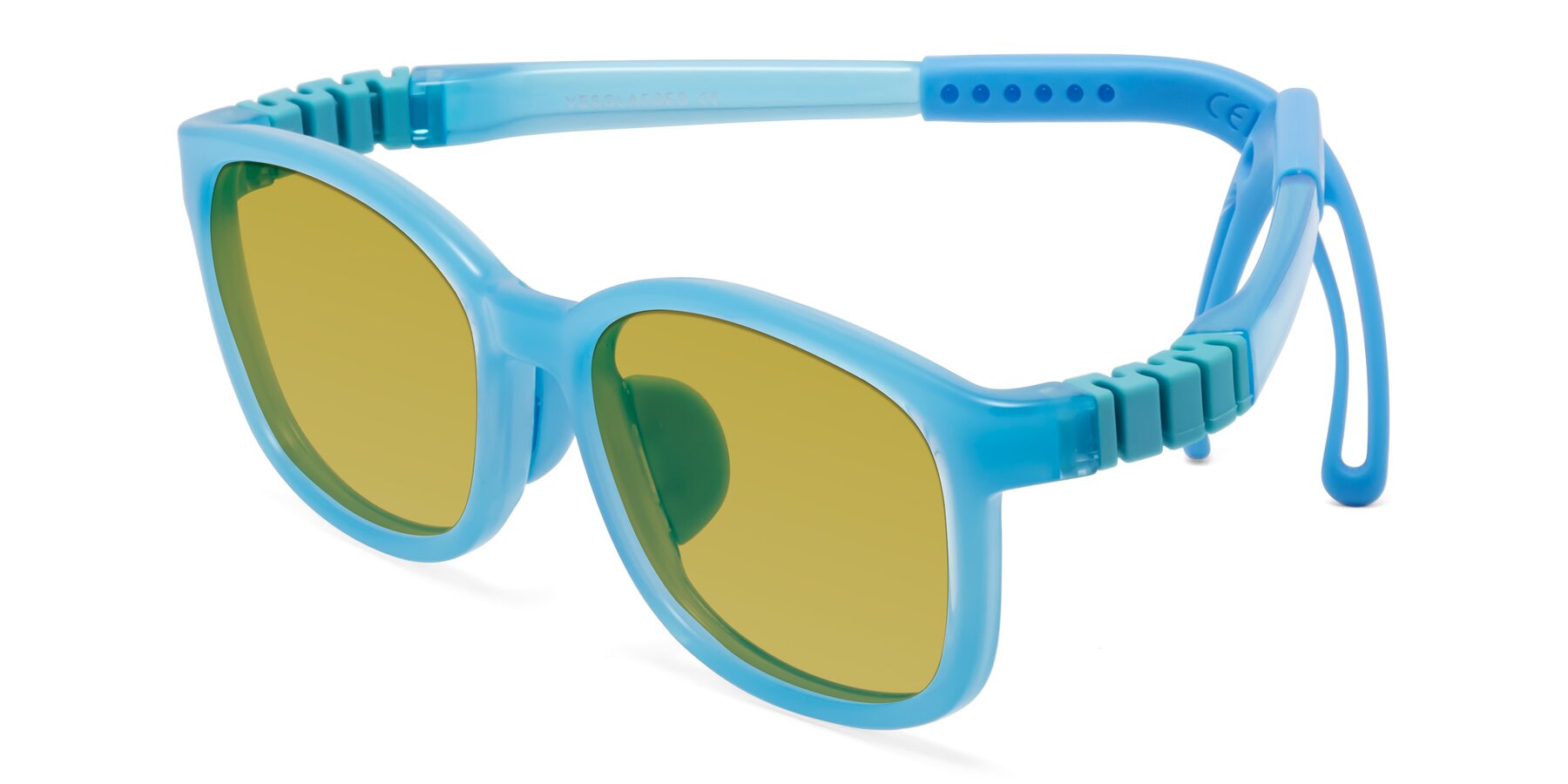 Angle of Hesper in Pilot Blue with Champagne Tinted Lenses