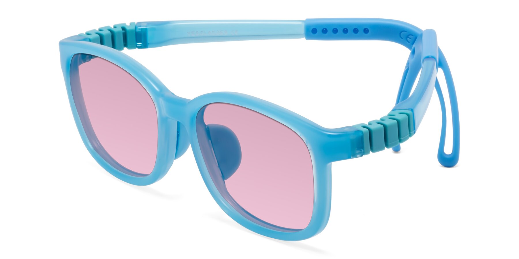 Angle of Hesper in Pilot Blue with Light Wine Tinted Lenses