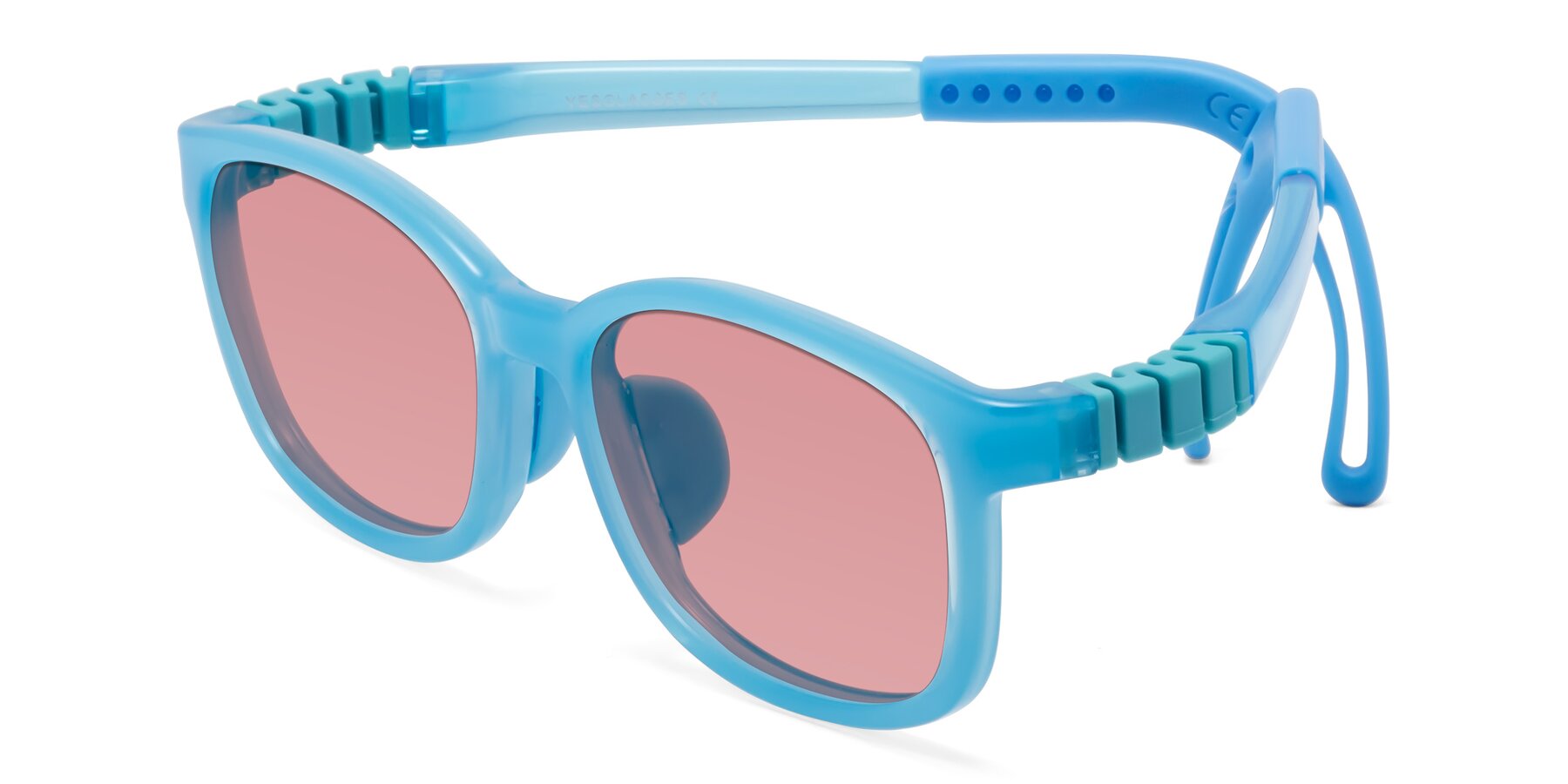 Angle of Hesper in Pilot Blue with Medium Garnet Tinted Lenses