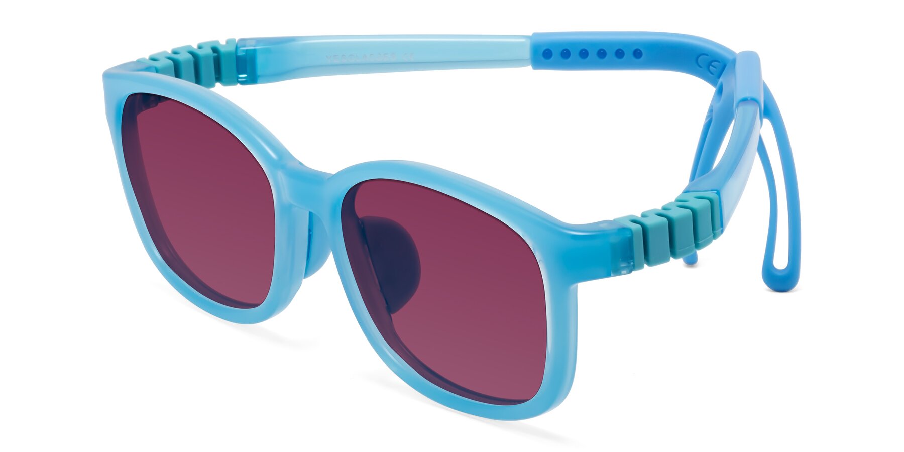 Angle of Hesper in Pilot Blue with Wine Tinted Lenses