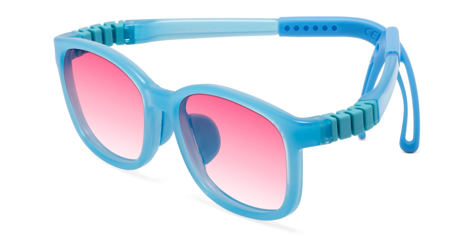 Angle of Hesper in Pilot Blue with Pink Gradient Lenses