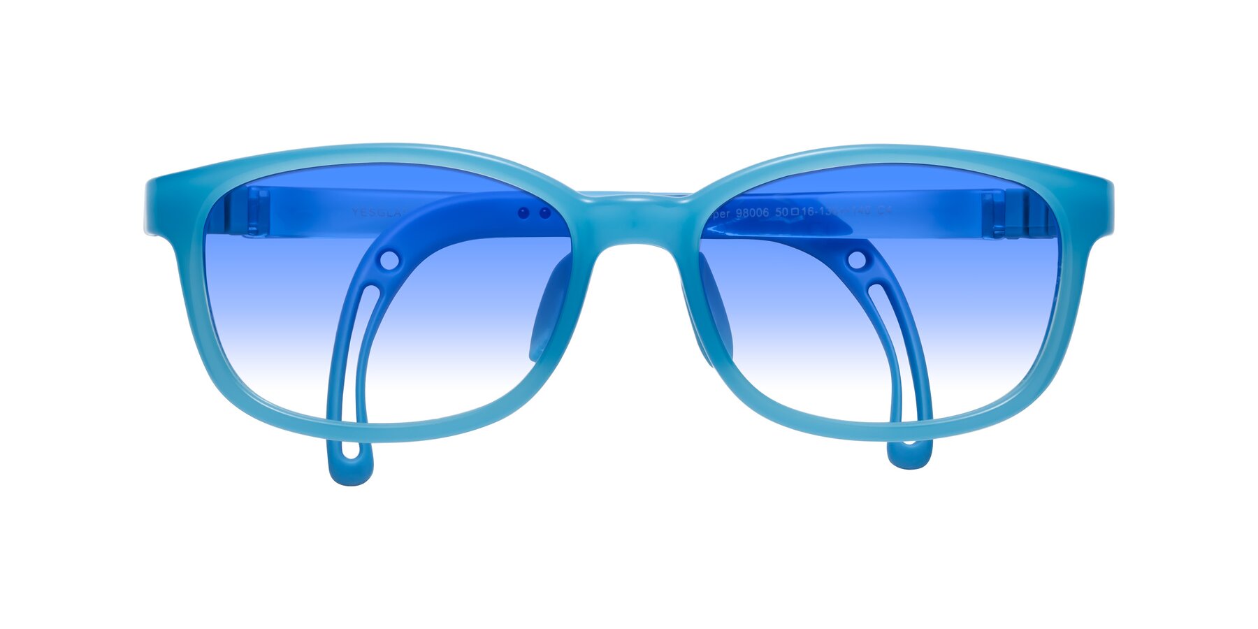 Folded Front of Hesper in Pilot Blue with Blue Gradient Lenses