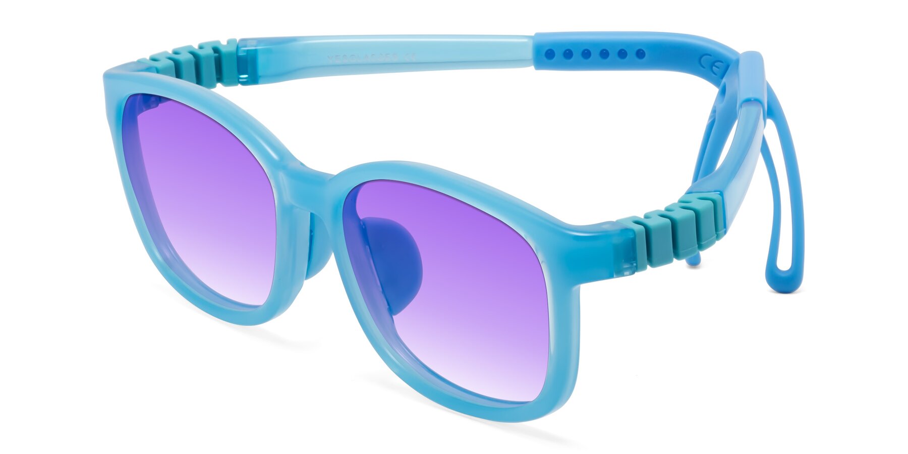 Angle of Hesper in Pilot Blue with Purple Gradient Lenses