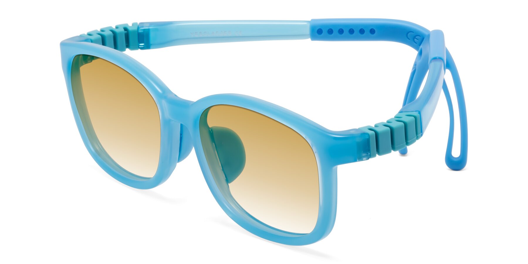 Angle of Hesper in Pilot Blue with Champagne Gradient Lenses