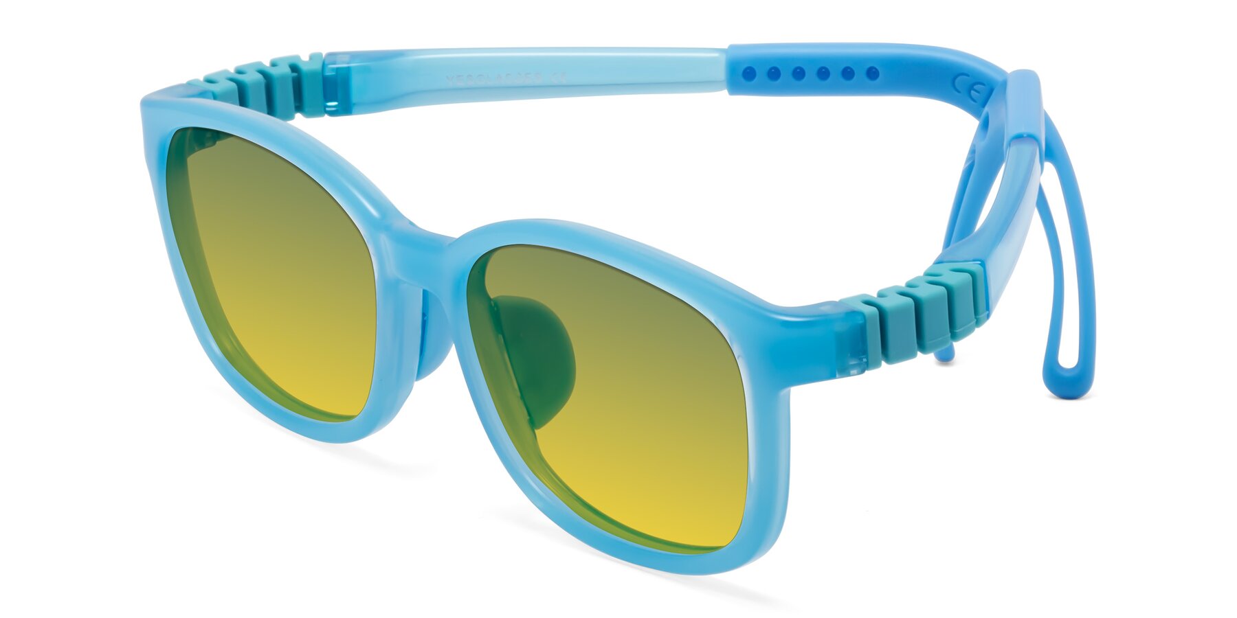 Angle of Hesper in Pilot Blue with Green / Yellow Gradient Lenses