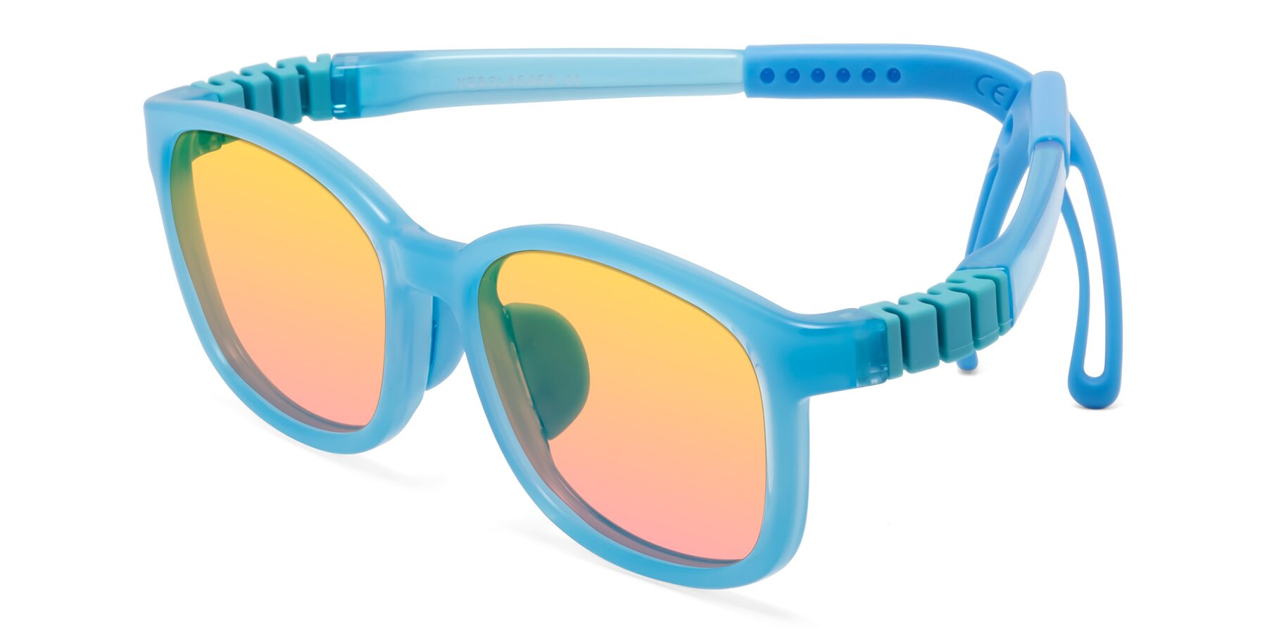 Angle of Hesper in Pilot Blue with Yellow / Pink Gradient Lenses