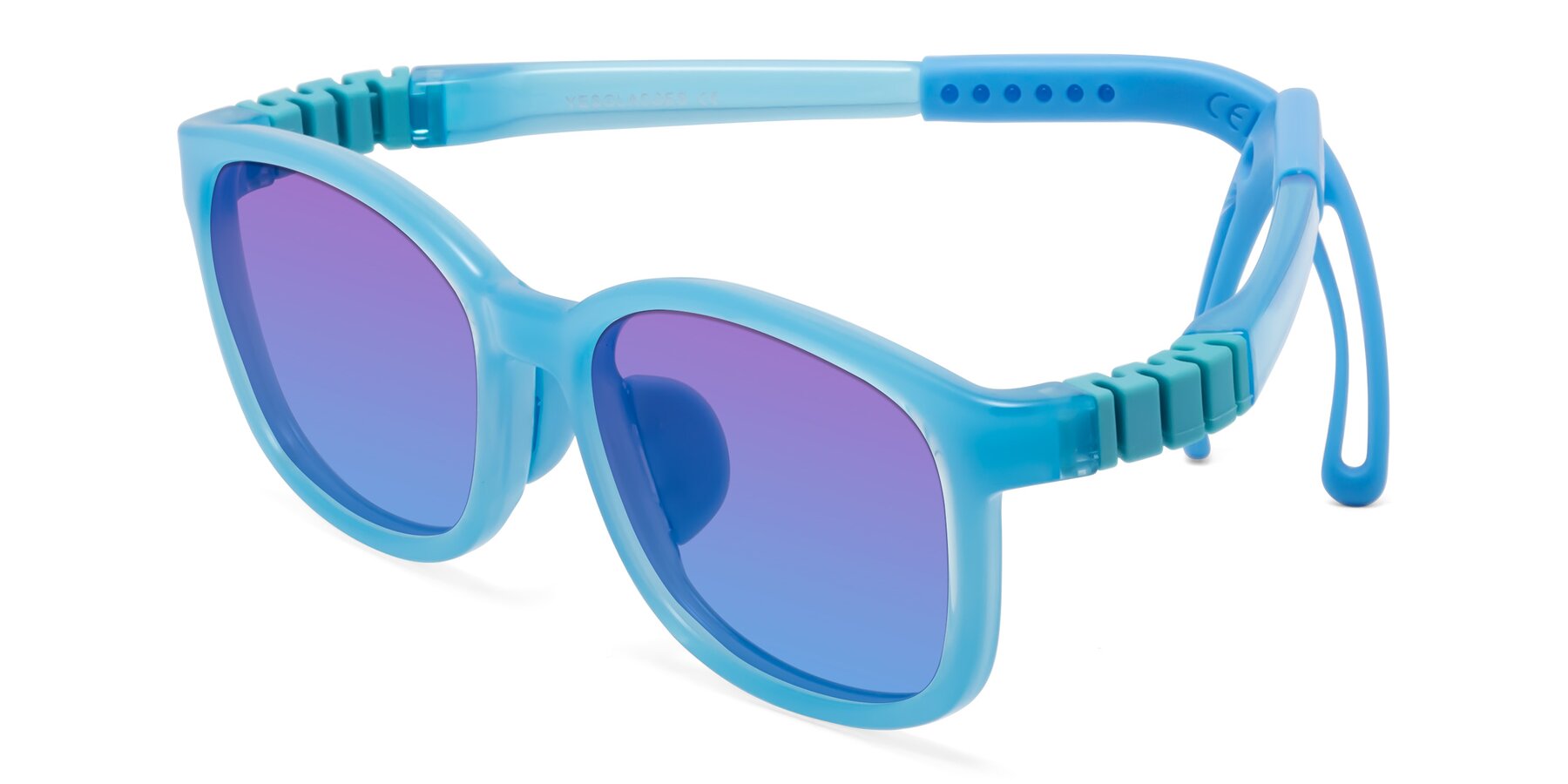 Angle of Hesper in Pilot Blue with Purple / Blue Gradient Lenses