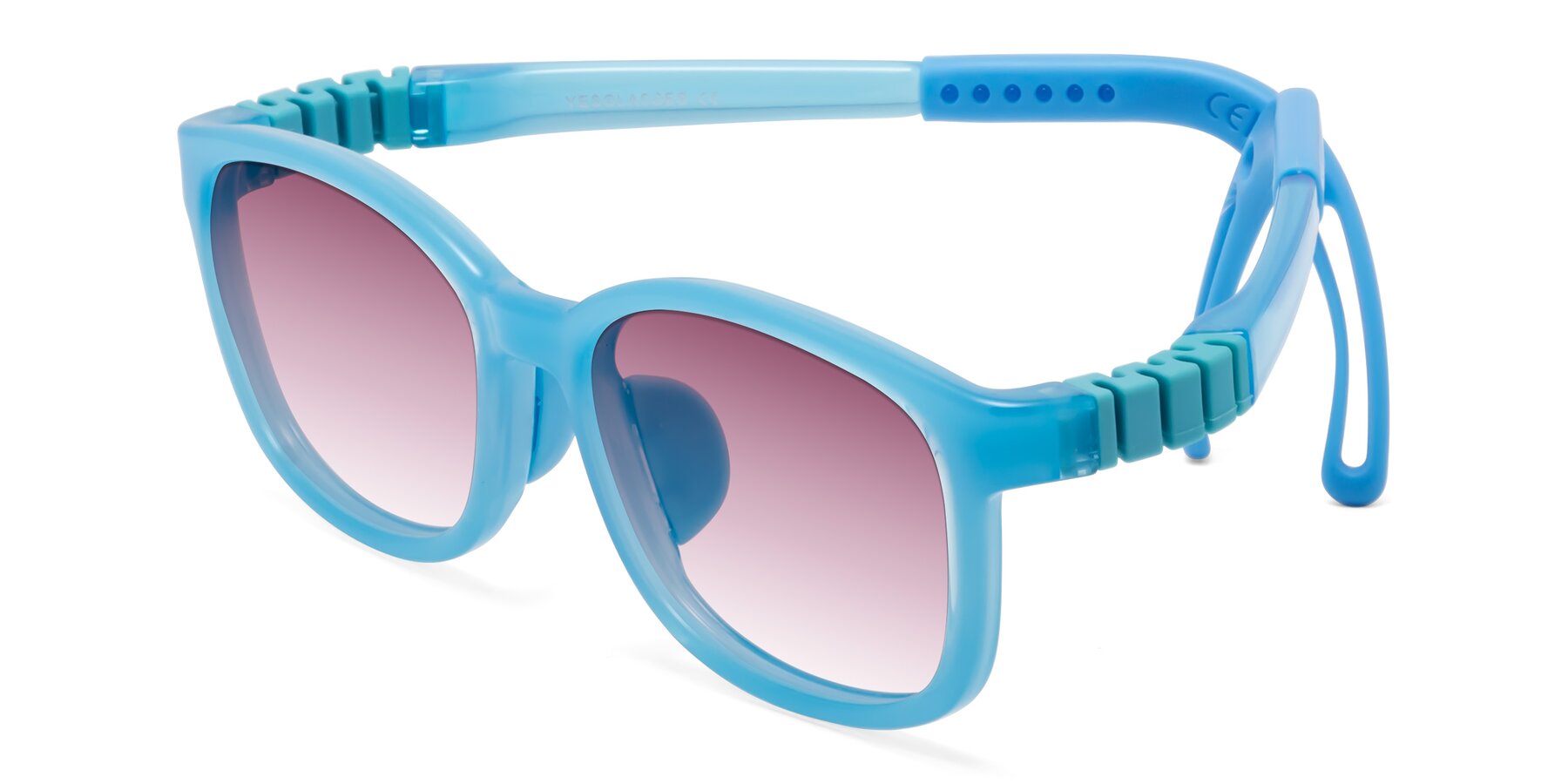 Angle of Hesper in Pilot Blue with Wine Gradient Lenses