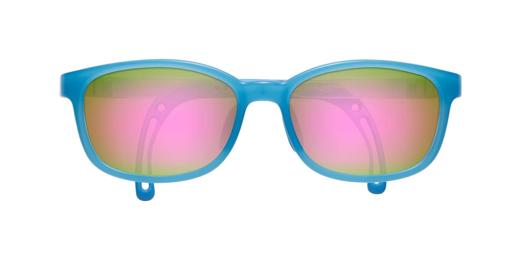 Folded Front of Hesper in Pilot Blue with Pink Mirrored Lenses