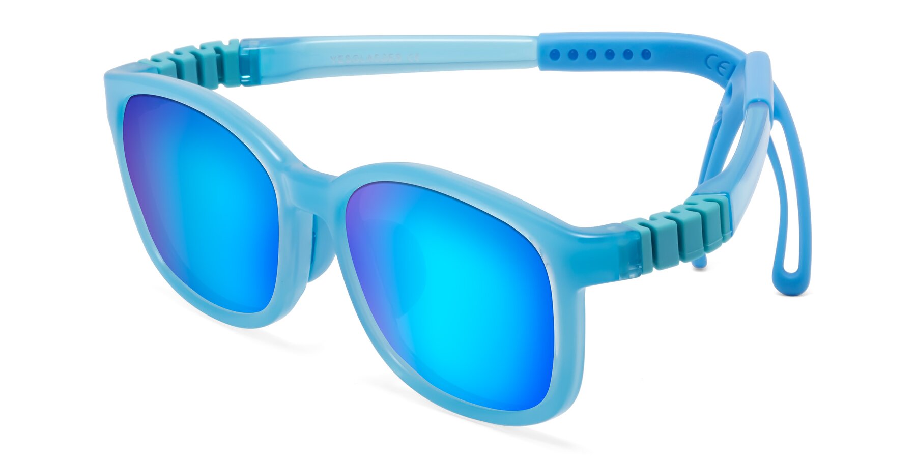 Angle of Hesper in Pilot Blue with Blue Mirrored Lenses