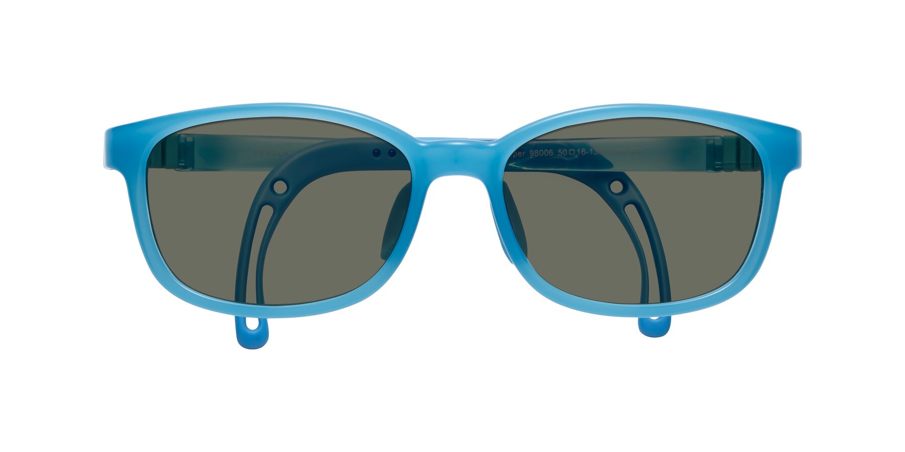 Folded Front of Hesper in Pilot Blue with Gray Polarized Lenses