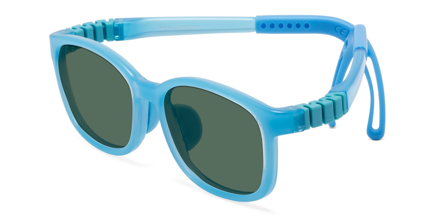 Angle of Hesper in Pilot Blue with Green Polarized Lenses