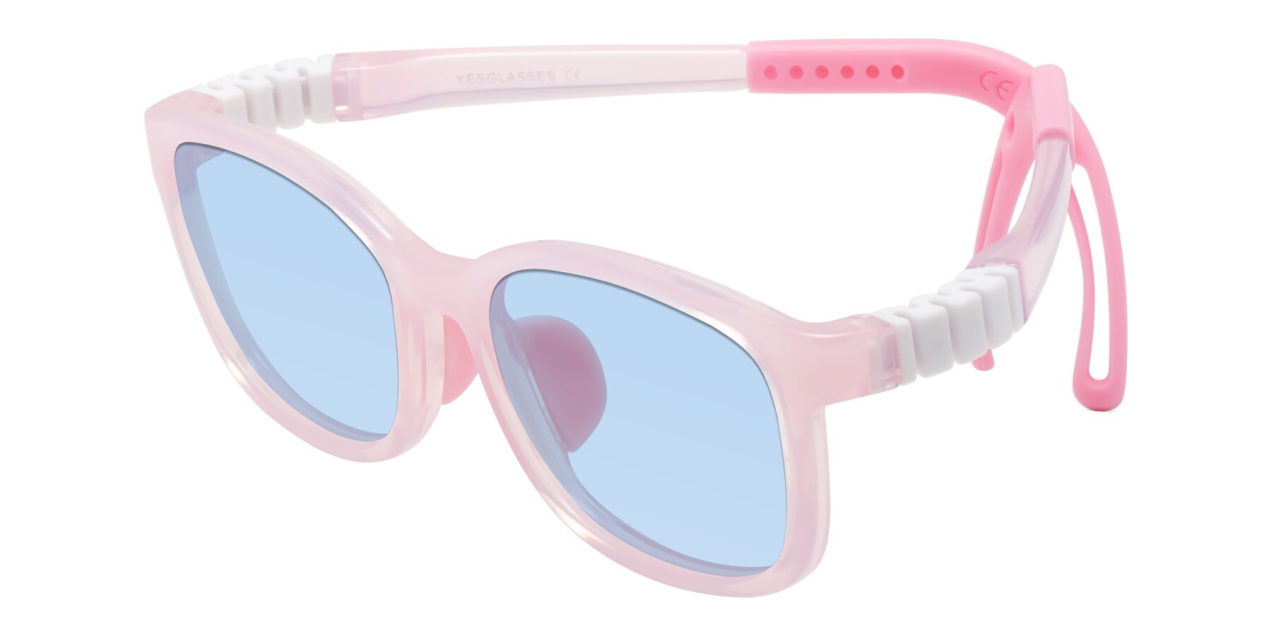 Angle of Hesper in Artist Pink with Light Blue Tinted Lenses