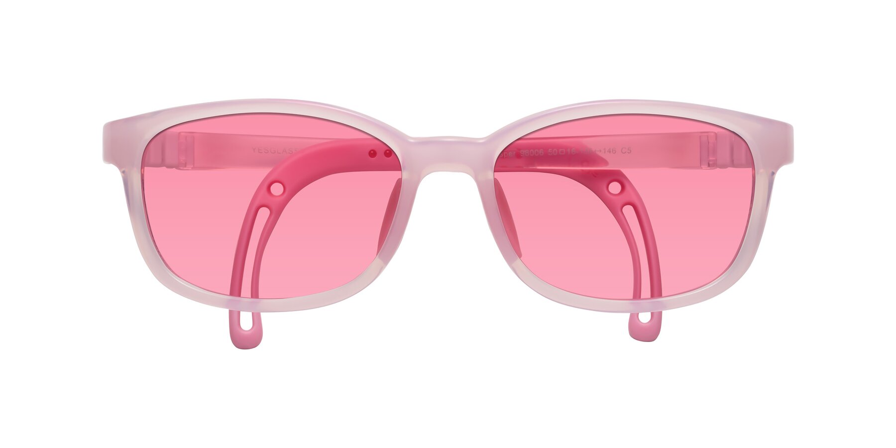 Folded Front of Hesper in Artist Pink with Pink Tinted Lenses