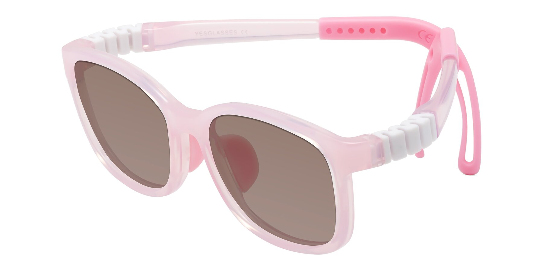 Angle of Hesper in Artist Pink with Medium Brown Tinted Lenses