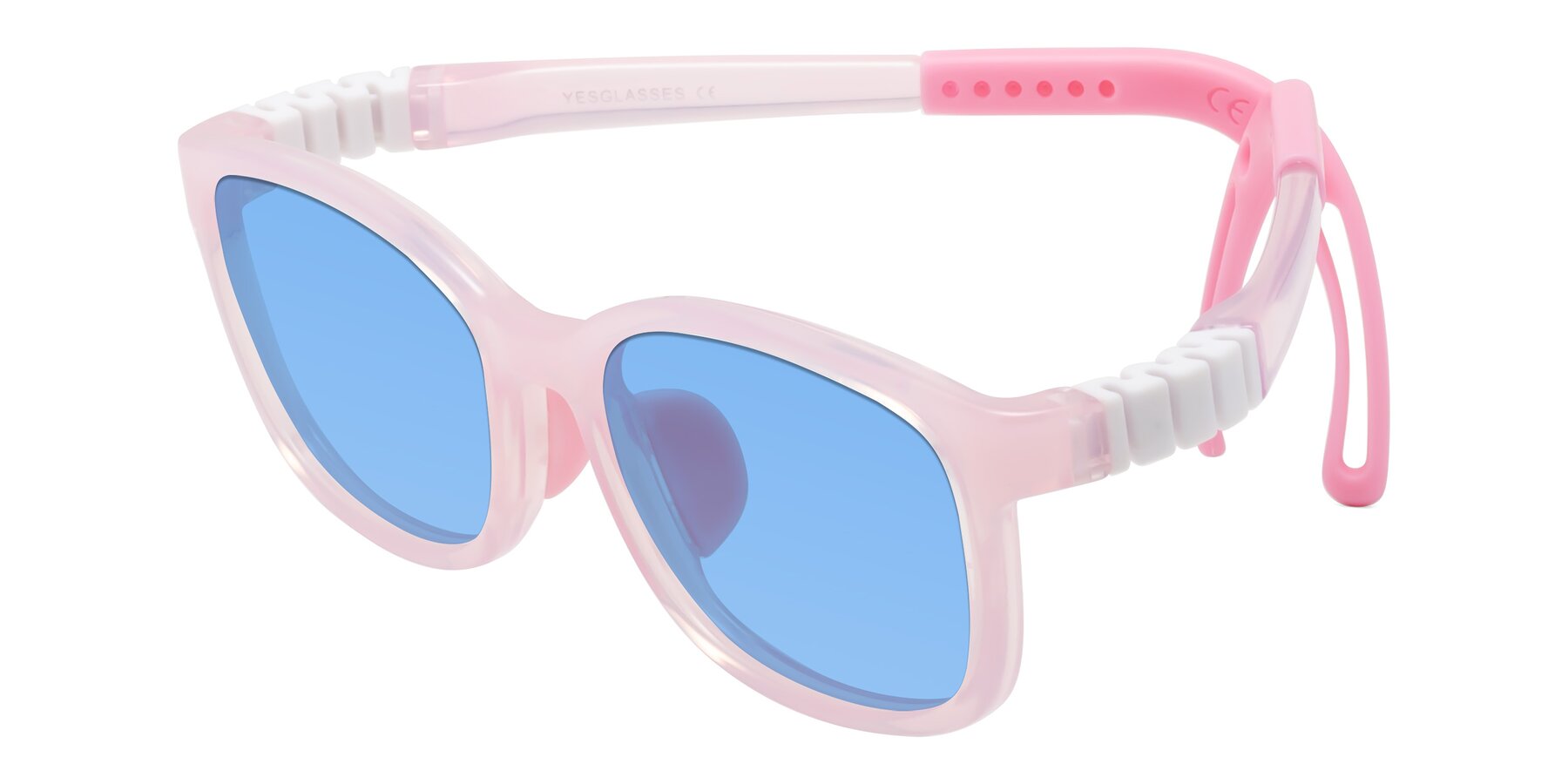 Angle of Hesper in Artist Pink with Medium Blue Tinted Lenses