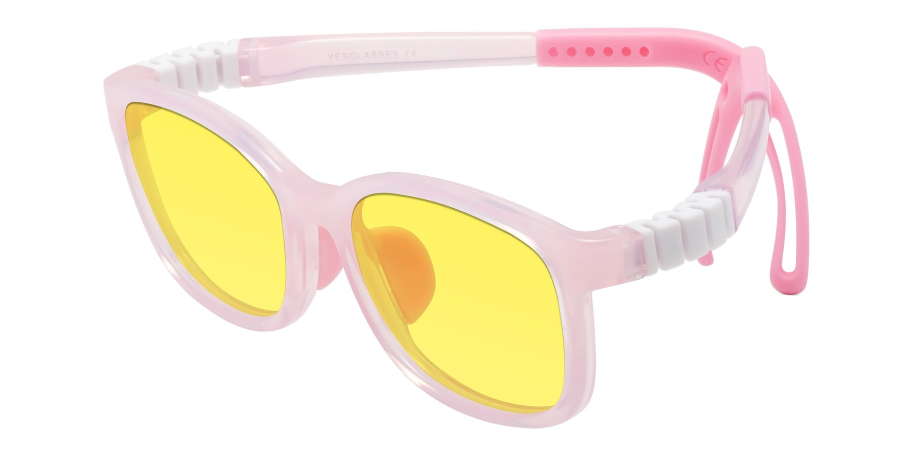 Angle of Hesper in Artist Pink with Medium Yellow Tinted Lenses