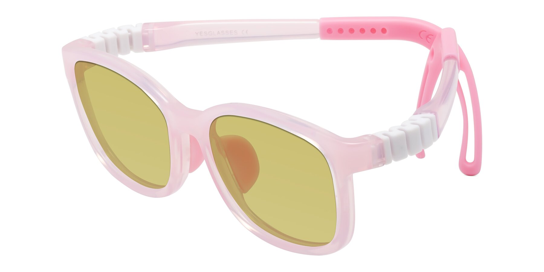 Angle of Hesper in Artist Pink with Medium Champagne Tinted Lenses