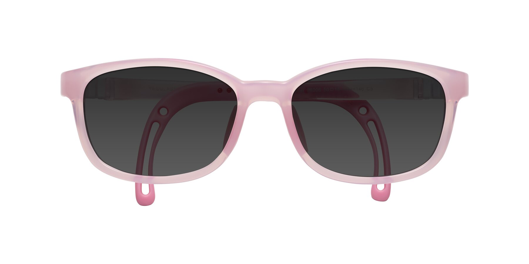 Folded Front of Hesper in Artist Pink with Gray Tinted Lenses