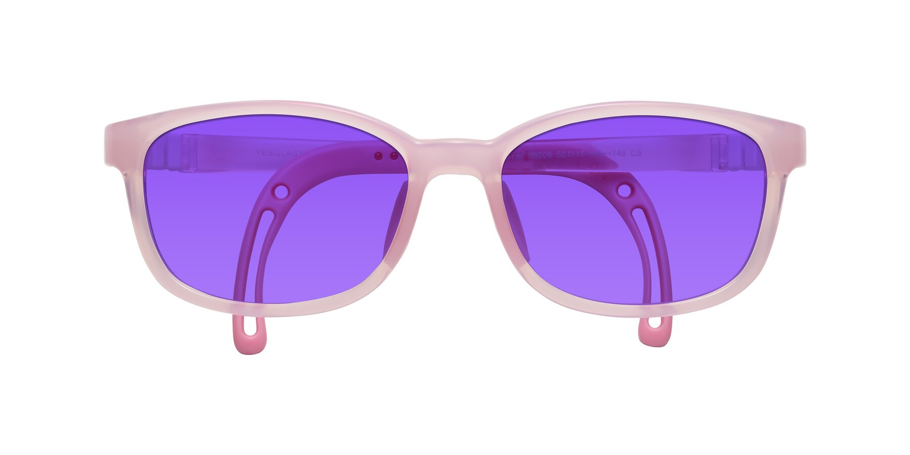 Folded Front of Hesper in Artist Pink with Purple Tinted Lenses