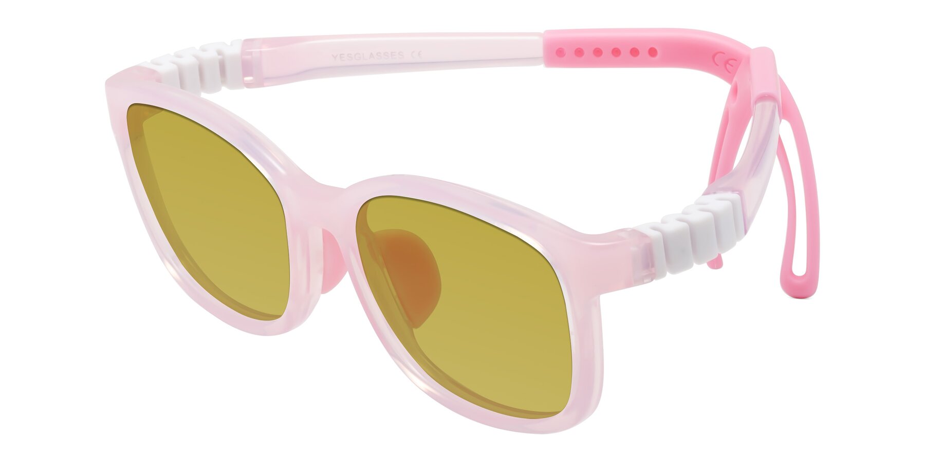 Angle of Hesper in Artist Pink with Champagne Tinted Lenses