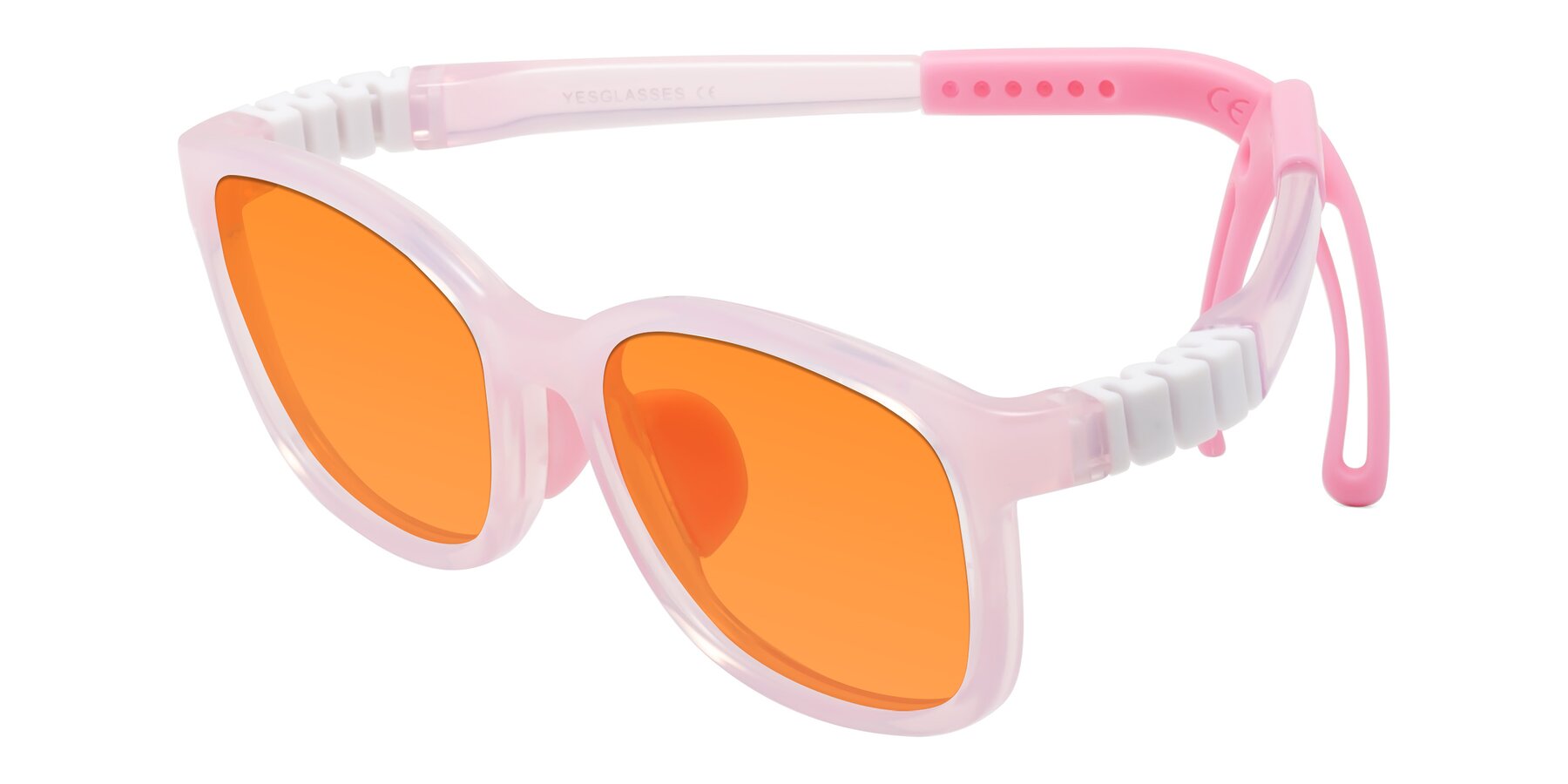 Angle of Hesper in Artist Pink with Orange Tinted Lenses