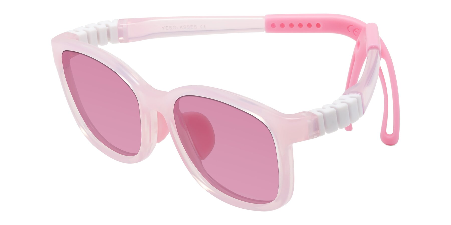 Angle of Hesper in Artist Pink with Medium Wine Tinted Lenses