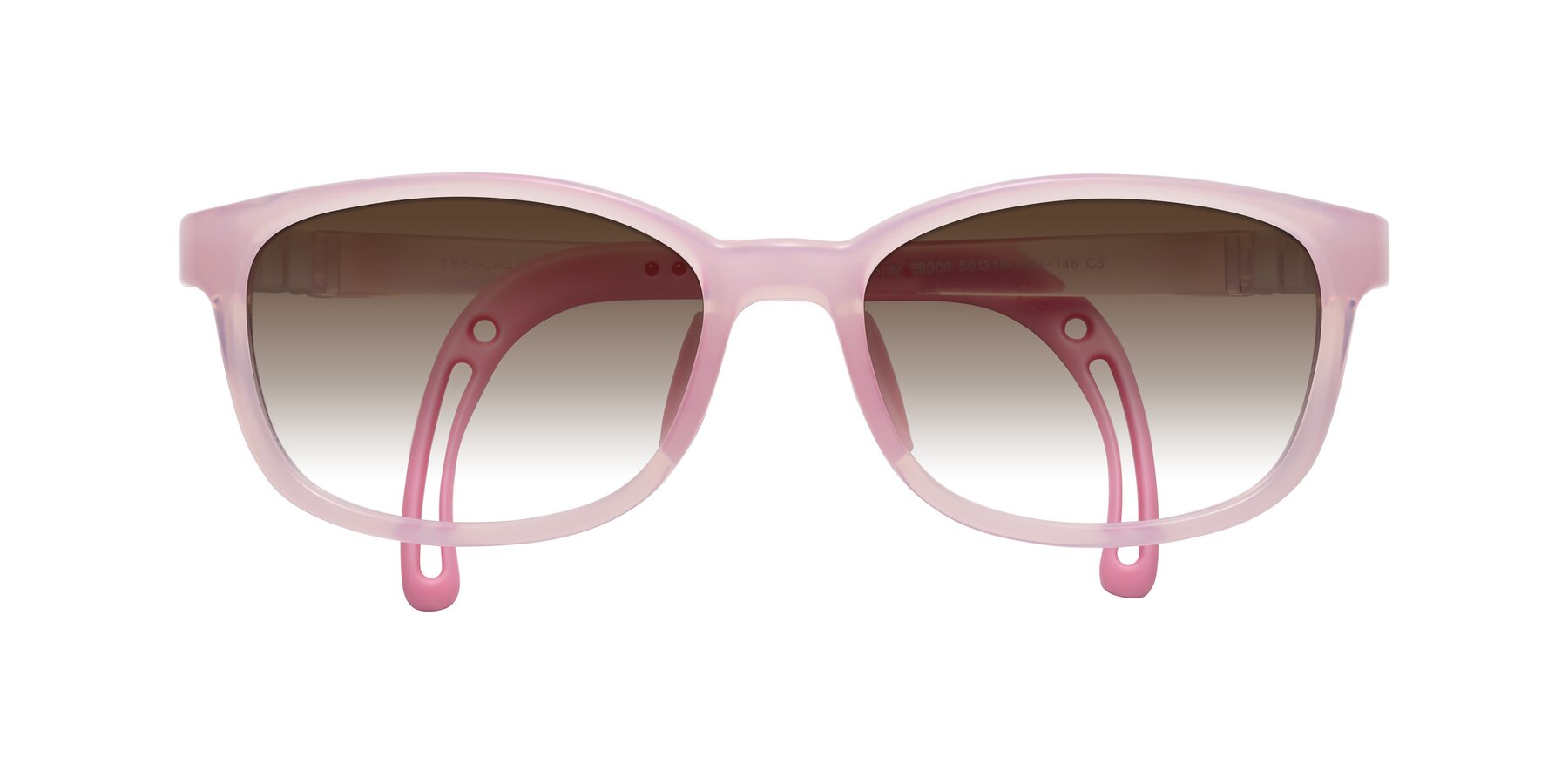 Folded Front of Hesper in Artist Pink with Brown Gradient Lenses