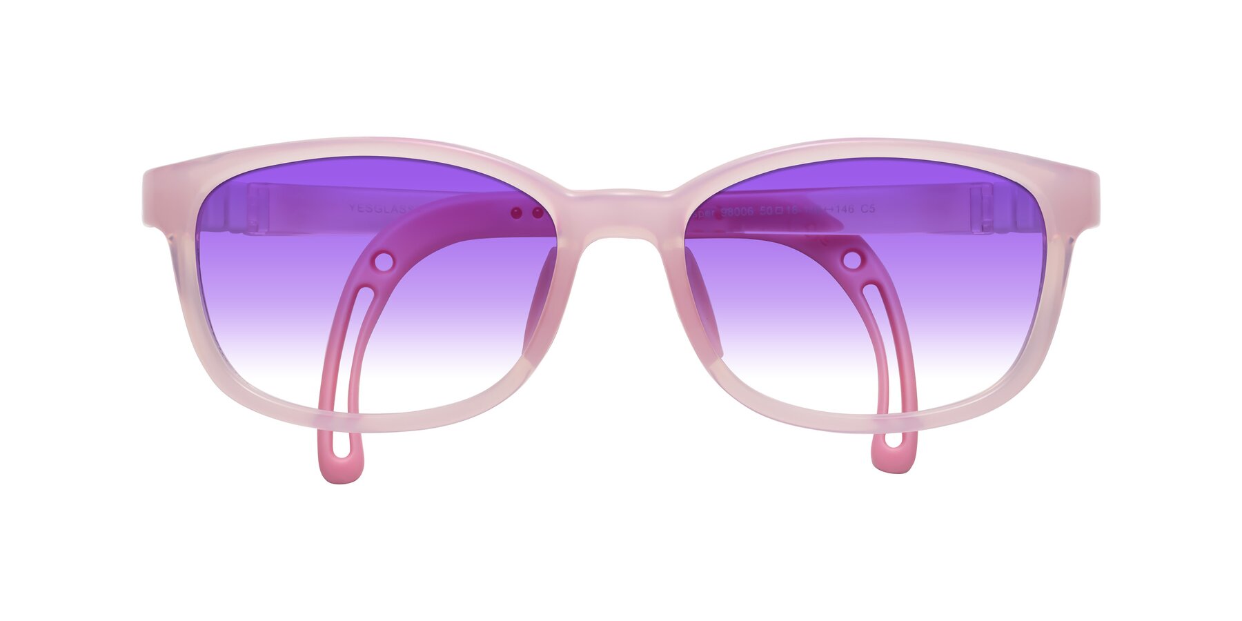 Folded Front of Hesper in Artist Pink with Purple Gradient Lenses