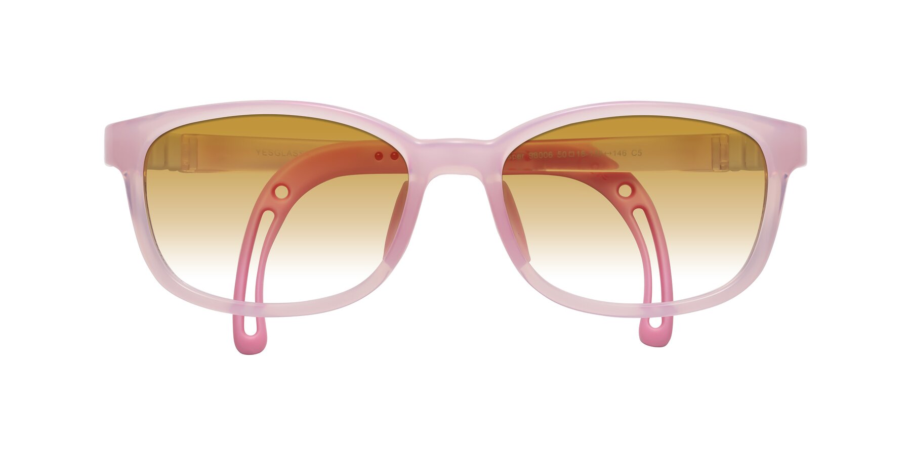 Folded Front of Hesper in Artist Pink with Champagne Gradient Lenses