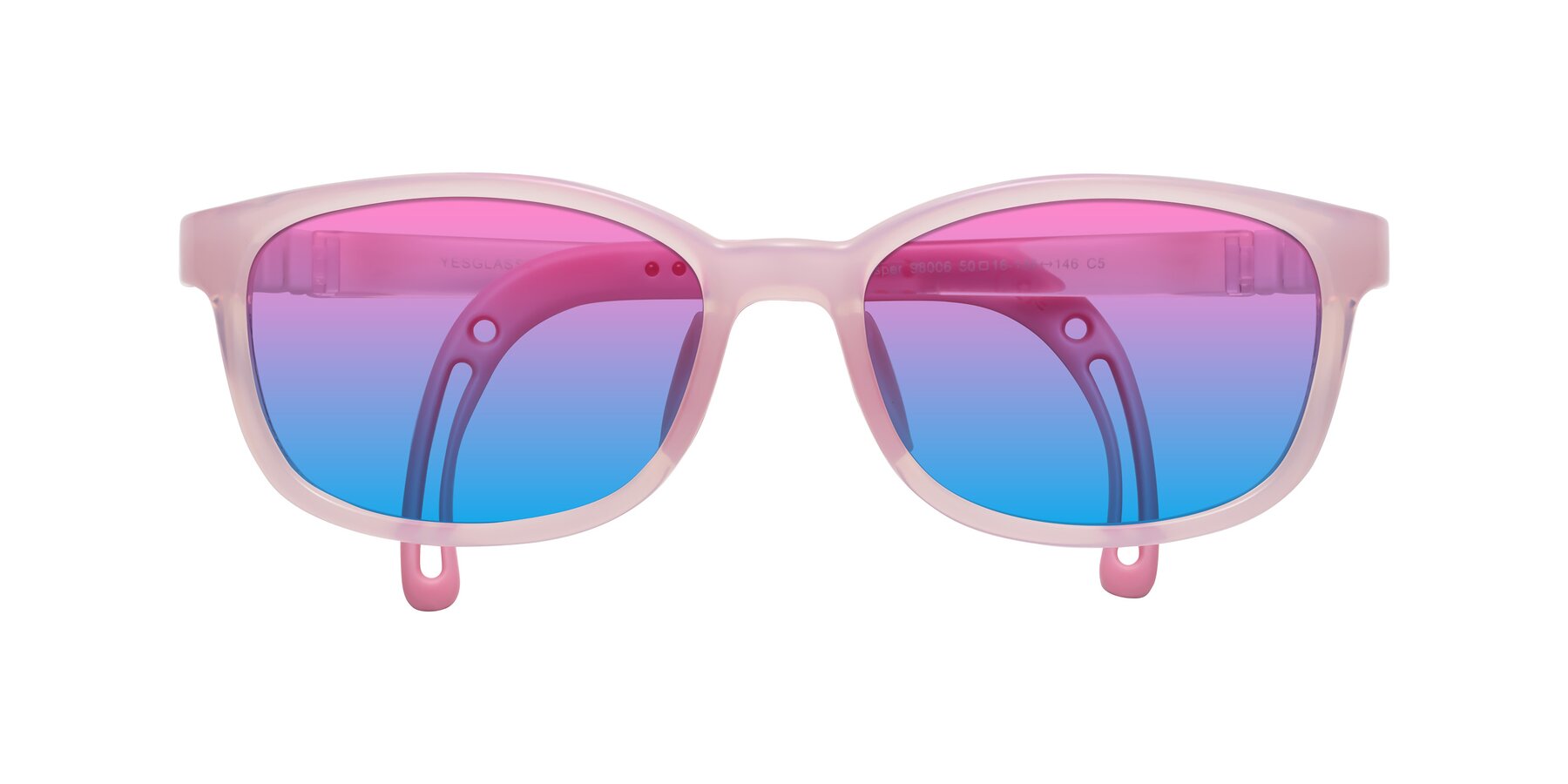 Folded Front of Hesper in Artist Pink with Pink / Blue Gradient Lenses