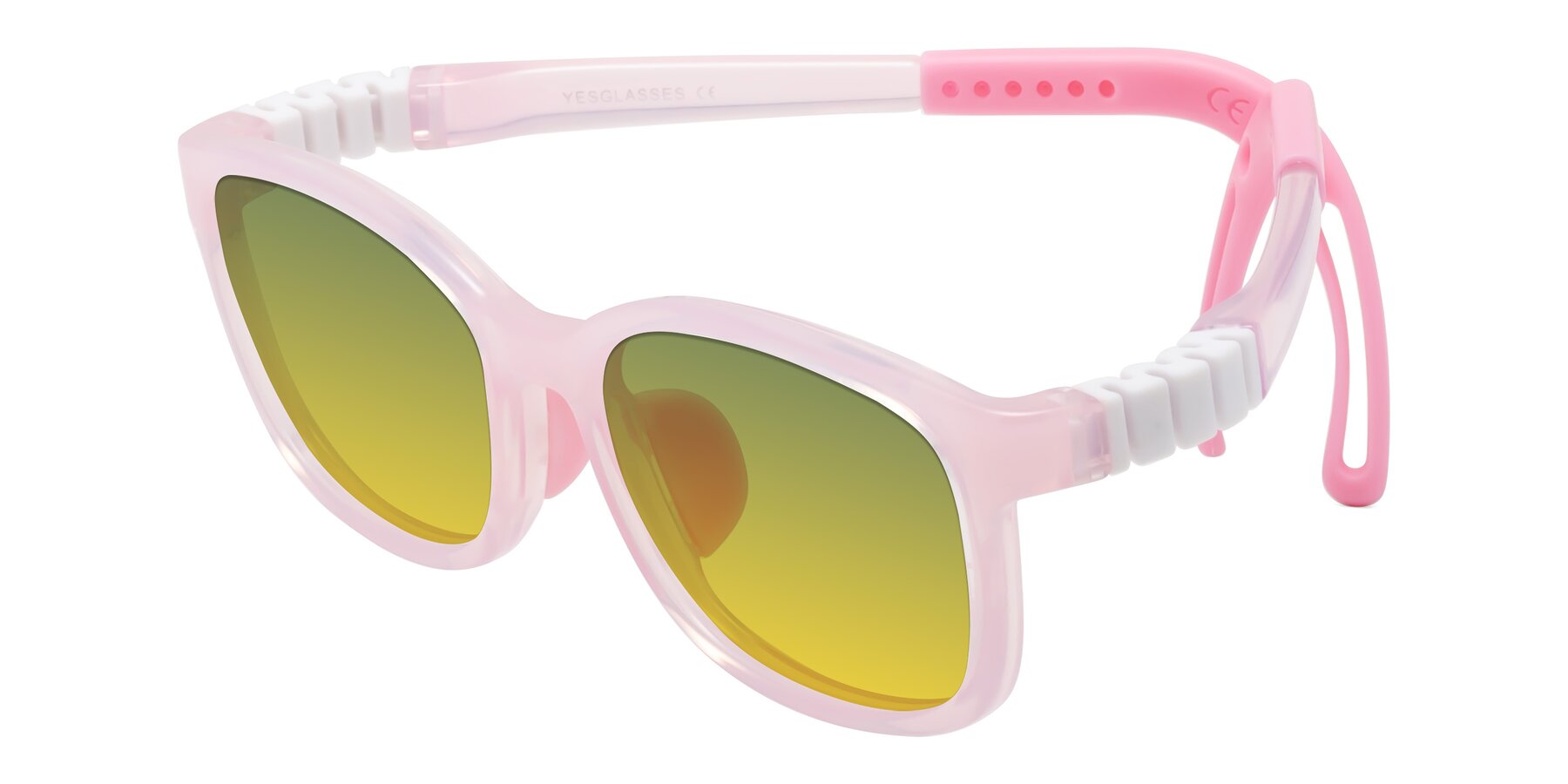 Angle of Hesper in Artist Pink with Green / Yellow Gradient Lenses