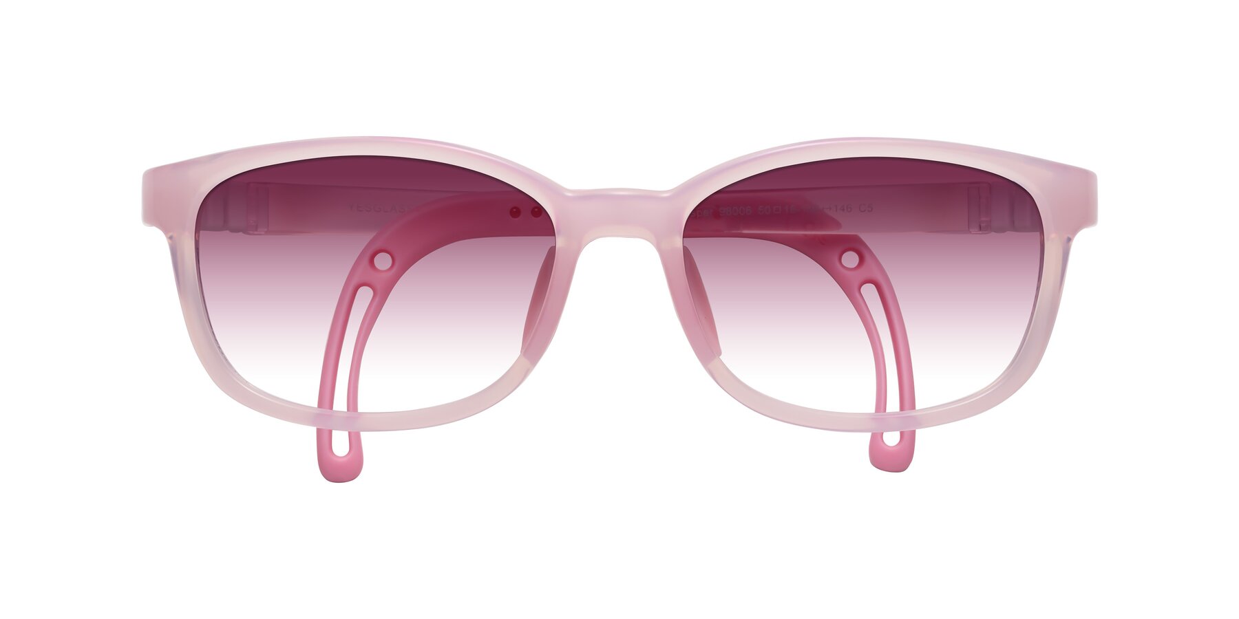 Folded Front of Hesper in Artist Pink with Wine Gradient Lenses