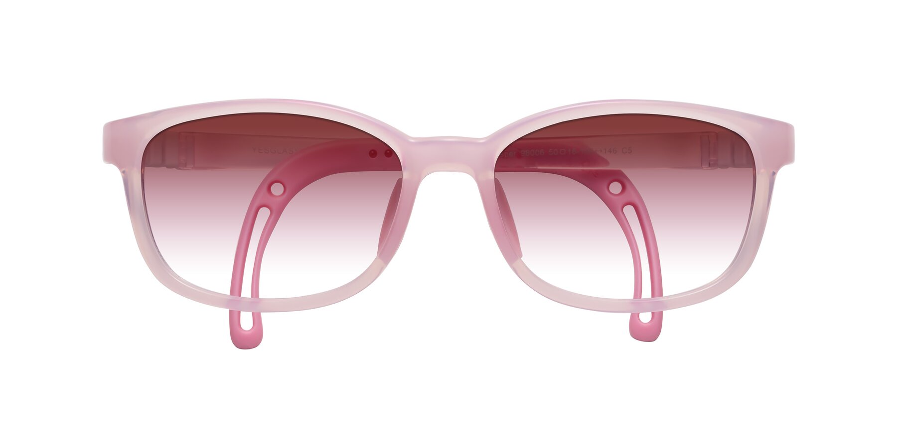 Folded Front of Hesper in Artist Pink with Garnet Gradient Lenses