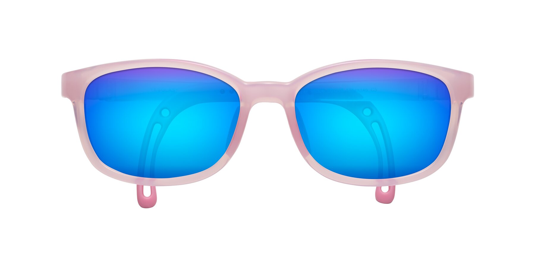 Folded Front of Hesper in Artist Pink with Blue Mirrored Lenses